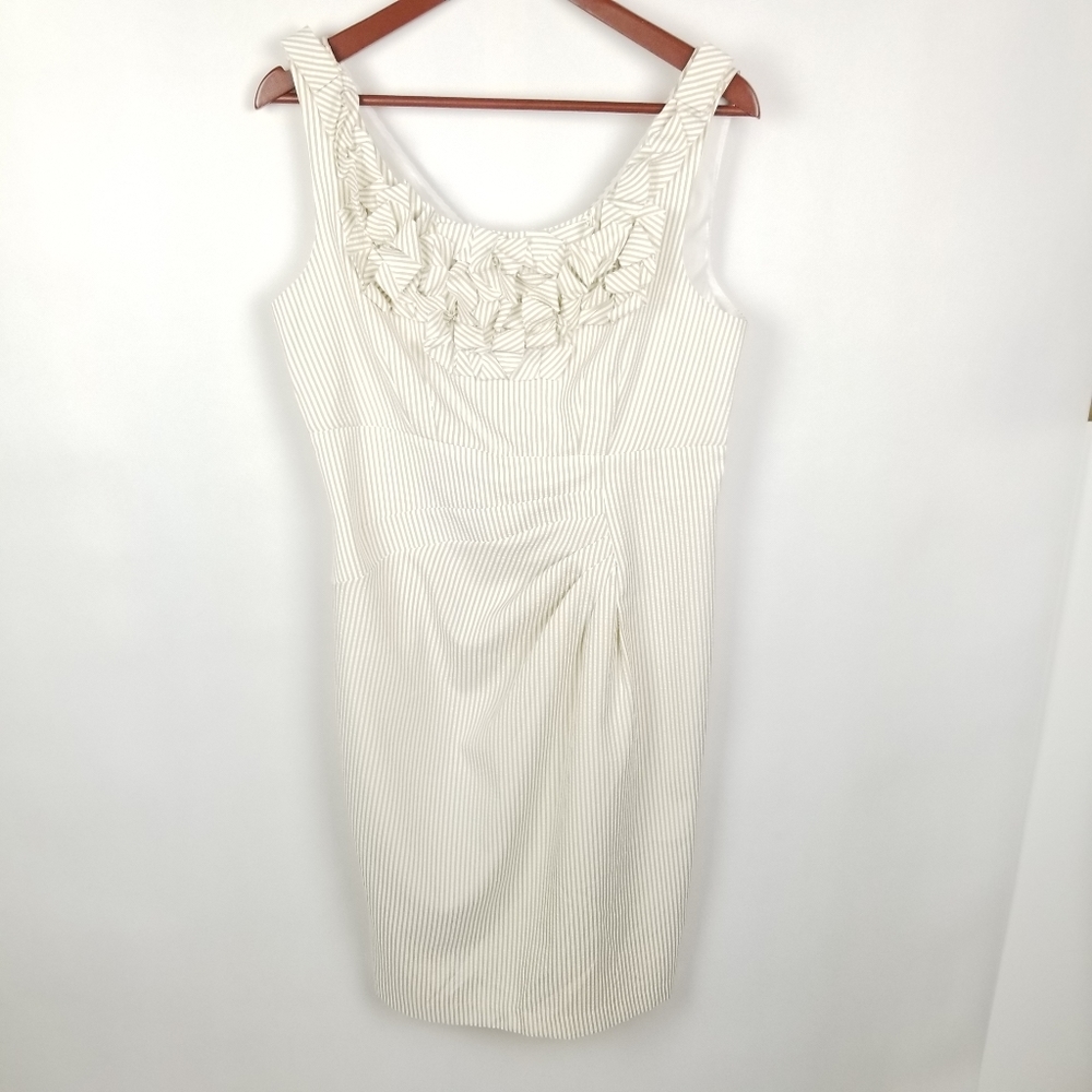 London Style Ruffled Seersucker Style Dress 12